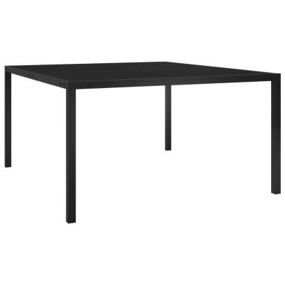 Masă de grădină, negru, 130x130x72 cm, oțel și sticlă GartenMobel Dekor