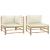 Set mobilier de grădină cu perne alb crem, 2 piese, bambus GartenMobel Dekor