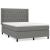 Pat box spring cu saltea, gri închis, 140x200 cm, textil GartenMobel Dekor