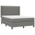 Pat box spring cu saltea, gri închis, 140x200 cm, textil GartenMobel Dekor