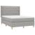 Pat box spring cu saltea, gri deschis, 140x190 cm, textil GartenMobel Dekor
