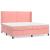 Pat box spring cu saltea, roz, 200x200 cm, catifea GartenMobel Dekor
