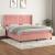 Pat box spring cu saltea, roz, 180x200 cm, catifea GartenMobel Dekor