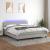 Pat cu arcuri, saltea și LED, gri deschis, 160x200 cm, textil GartenMobel Dekor