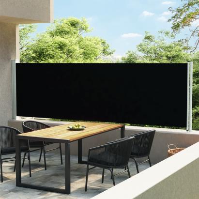 Copertină laterală retractabilă de terasă, negru, 140 x 600 cm GartenMobel Dekor