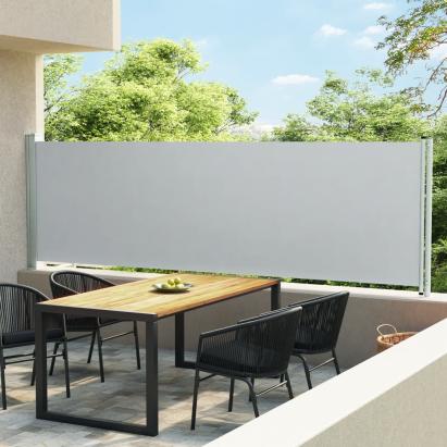 Copertină laterală retractabilă de terasă, gri, 140 x 600 cm GartenMobel Dekor