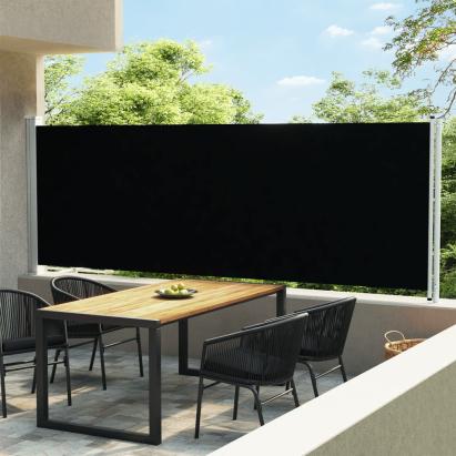 Copertină laterală retractabilă de terasă, negru, 600 x 160 cm GartenMobel Dekor