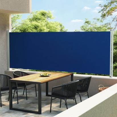 Copertină laterală retractabilă de terasă, albastru, 600x160 cm GartenMobel Dekor