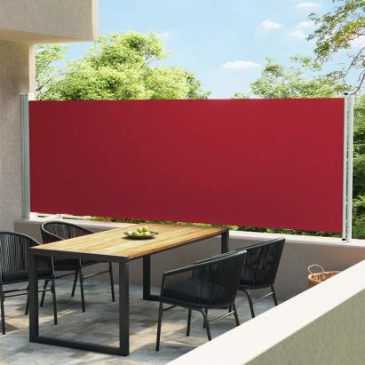 Copertină laterală retractabilă de terasă, roșu, 600 x 160 cm GartenMobel Dekor