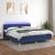 Pat cu arcuri, saltea și LED, albastru, 160x200 cm, textil GartenMobel Dekor