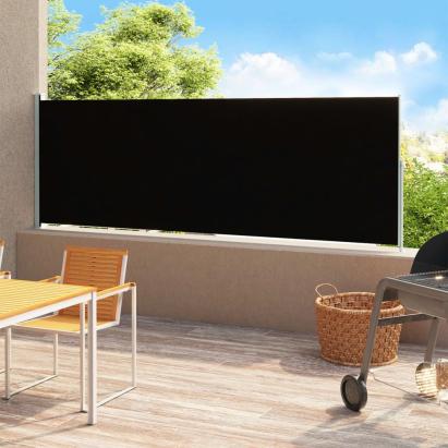 Copertină laterală retractabilă de terasă, negru, 200 x 500 cm GartenMobel Dekor