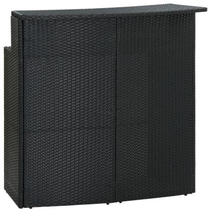Masă de bar de grădină, negru, 120x55x110 cm, poliratan GartenMobel Dekor