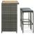 Set de bar, 3 piese, gri, poliratan GartenMobel Dekor