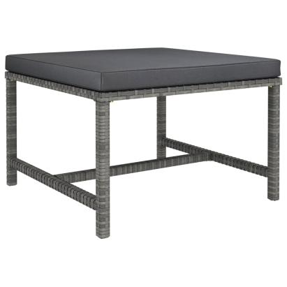 Taburet modular cu pernă, gri, poliratan GartenMobel Dekor