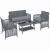Set mobilier gradina/terasa, grafit, 1 masa, 2 scaune, 1 canapea, Jumi GartenVIP DiyLine
