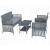 Set mobilier gradina/terasa, grafit, 1 masa, 2 scaune, 1 canapea, Jumi GartenVIP DiyLine