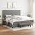 Pat box spring cu saltea, gri închis, 200x200 cm, textil GartenMobel Dekor