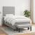 Pat box spring cu saltea, gri deschis, 90x190 cm, textil GartenMobel Dekor