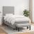 Pat box spring cu saltea, gri deschis, 100x200 cm, textil GartenMobel Dekor