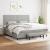 Pat box spring cu saltea, gri deschis, 200x200 cm, textil GartenMobel Dekor