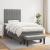 Pat box spring cu saltea, gri închis, 80x200 cm, textil GartenMobel Dekor
