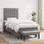 Pat box spring cu saltea, gri închis, 90x200 cm, textil GartenMobel Dekor