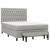 Pat box spring cu saltea, gri deschis, 140x190 cm, textil GartenMobel Dekor