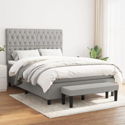 Pat continental, gri deschis, 140x200 cm, material textil GartenMobel Dekor