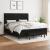 Pat box spring cu saltea, negru, 180x200 cm, catifea GartenMobel Dekor