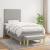 Pat box spring cu saltea, gri deschis, 100x200 cm, textil GartenMobel Dekor