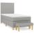 Pat box spring cu saltea, gri deschis, 100x200 cm, textil GartenMobel Dekor