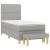 Pat box spring cu saltea, gri deschis, 90x190 cm, textil GartenMobel Dekor
