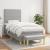 Pat box spring cu saltea, gri deschis, 90x190 cm, textil GartenMobel Dekor