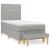 Pat box spring cu saltea, gri deschis, 90x200 cm, textil GartenMobel Dekor