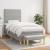 Pat box spring cu saltea, gri deschis, 90x200 cm, textil GartenMobel Dekor