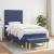 Pat box spring cu saltea, albastru, 90x200 cm, textil GartenMobel Dekor