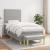 Pat box spring cu saltea, gri deschis, 100x200 cm, textil GartenMobel Dekor