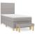 Pat box spring cu saltea, gri deschis, 100x200 cm, textil GartenMobel Dekor
