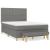 Pat box spring cu saltea, gri închis, 140x190 cm, textil GartenMobel Dekor
