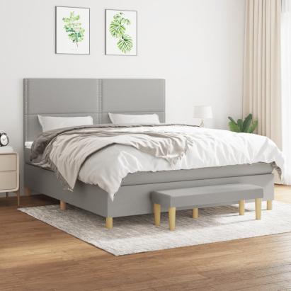 Pat continental, gri deschis, 180x200 cm, material textil GartenMobel Dekor