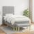 Pat box spring cu saltea, gri deschis, 90x190 cm, textil GartenMobel Dekor