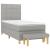 Pat box spring cu saltea, gri deschis, 90x190 cm, textil GartenMobel Dekor