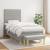 Pat box spring cu saltea, gri deschis, 90x200 cm, textil GartenMobel Dekor