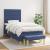 Pat box spring cu saltea, albastru, 100x200 cm, textil GartenMobel Dekor