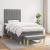 Pat box spring cu saltea, gri închis, 90x200 cm, textil GartenMobel Dekor
