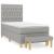 Pat box spring cu saltea, gri deschis, 90x190 cm, textil GartenMobel Dekor