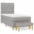 Pat box spring cu saltea, gri deschis, 90x200 cm, textil GartenMobel Dekor