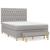 Pat box spring cu saltea, gri deschis, 140x190 cm, textil GartenMobel Dekor