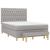 Pat box spring cu saltea, gri deschis, 140x190 cm, textil GartenMobel Dekor
