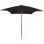 Umbrelă de soare, exterior, stâlp lemn, negru, 200x300 cm GartenMobel Dekor